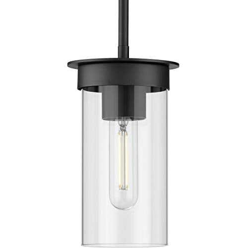 Progress P500314-031 Kellwyn Collection One-Light Matte Black and Clear Glass Transitional Style Hanging Mini-Pendant Light Alternate Image.jpg