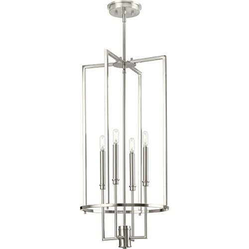 Progress P500363-009 Elara Collection Four-Light New Traditional Brushed Nickel  Chandelier Foyer Light Alternate Image.jpg