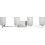 Progress P300344-009 League Collection Four-Light Brushed Nickel and Etched Glass Modern Farmhouse Bath Vanity Light Alternate Image.jpg
