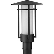 Progress P540097-031 Exton Collection One-Light Textured Black and Etched Seeded Glass Modern Style Outdoor Post Lantern Alternate Image.jpg