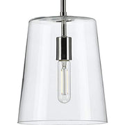 Progress P500241-104 Clarion Collection One-Light Polished Nickel Clear Glass Coastal Pendant Light Alternate Image.jpg