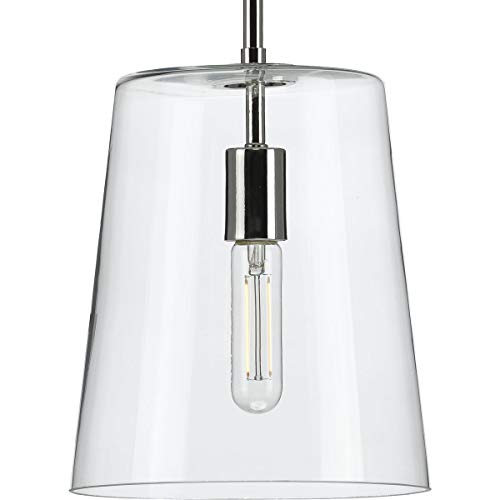 Progress P500241-104 Clarion Collection One-Light Polished Nickel Clear Glass Coastal Pendant Light Alternate Image.jpg