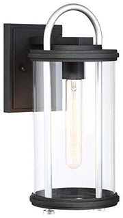 Minka-Lavery 72672-32 Keyser One Light Outdoor Wall Mount, Coal W/Silver Accent Alternate Image 2.jpg