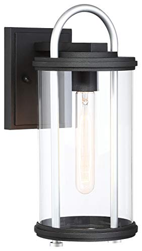 Minka-Lavery 72672-32 Keyser One Light Outdoor Wall Mount, Coal W/Silver Accent Alternate Image 2.jpg