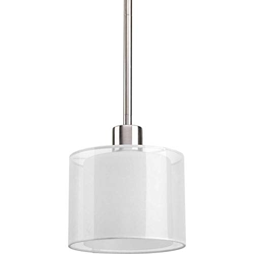 Progress P5110-09 Invite Collection One-Light Brushed Nickel White Mylar Shade New Traditional Mini-Pendant Light Alternate Image.jpg