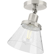 Progress P350198-009 Hinton Collection One-Light Brushed Nickel and Seeded Glass Vintage Style Ceiling Light Alternate Image.jpg