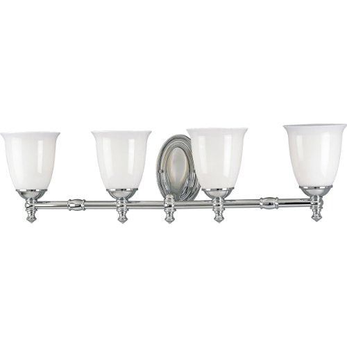 Progress P3041-15 Victorian Collection Four-Light Polished Chrome White Opal Glass Farmhouse Bath Vanity Light Alternate Image.jpg