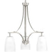 Progress P400042-009 Leap Collection Three-Light Brushed Nickel Etched Glass Modern Chandelier Light Alternate Image.jpg