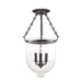 Hudson Valley 253-HN-C1 Hampton Three Light Semi Flush Mount, Historic Nickel Alternate Image.jpg