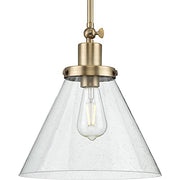 Progress P500324-163 Hinton Collection One-Light Vintage Brass and Seeded Glass Vintage Style Hanging Pendant Light Alternate Image.jpg