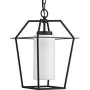 Progress P550120-031 Chilton Collection One-Light New Traditional Textured Black Etched Opal Glass Outdoor Hanging Light Alternate Image.jpg