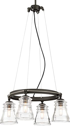 Minka-Lavery 2737-709 Graham Avenue Four Light Chandelier, Smoked Iron And Brushed Nickel Alternate Image.jpg