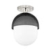 Hudson Valley 6110-PN/BK Nyack One Light Semi Flush Mount, Polished Nickel/Black Alternate Image.jpg