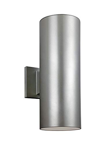 Visual Comfort Studio 8313802EN3-753 Outdoor Cylinders Two Light Outdoor Wall Lantern, Painted Brushed Nickel Alternate Image.jpg