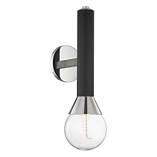 Mitzi H169101-PN/BK Via One Light Wall Sconce, Polished Nickel/Black Alternate Image.jpg