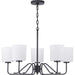 Progress P400182-031 Tobin Collection Five-Light Matte Black Etched White Glass Modern Chandelier Light Alternate Image.jpg