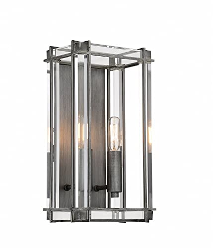 Minka-Lavery 3852-756 Langen Square Two Light Wall Mount, Antique Nickel (Painted) Alternate Image.jpg