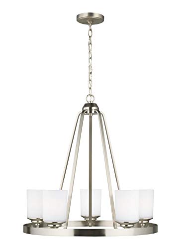 Generation Lighting 3130705EN3-962 Kemal Five Light Chandelier, Brushed Nickel Alternate Image.jpg