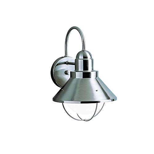 Kichler 9022NI Seaside One Light Outdoor Wall Mount, Brushed Nickel Alternate Image.jpg