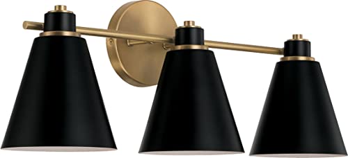 Capital Lighting 150131AB Bradley Three Light Vanity, Aged Brass and Black Alternate Image 4.jpg