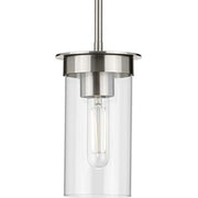 Progress P500314-009 Kellwyn Collection One-Light Brushed Nickel and Clear Glass Transitional Style Hanging Mini-Pendant Light Alternate Image.jpg