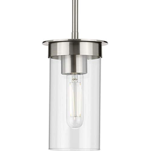 Progress P500314-009 Kellwyn Collection One-Light Brushed Nickel and Clear Glass Transitional Style Hanging Mini-Pendant Light Alternate Image.jpg