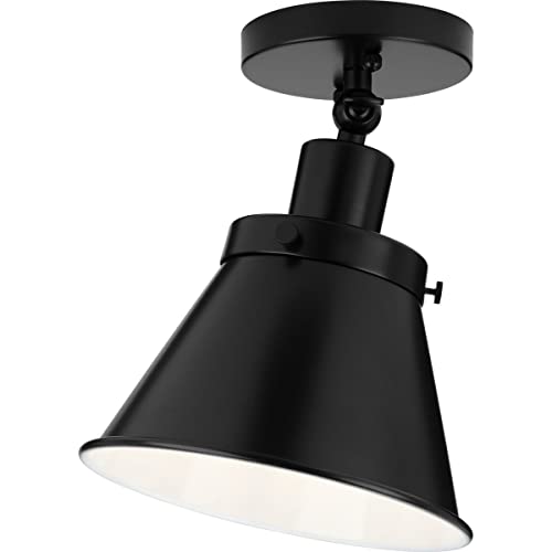 Progress P350199-031 Hinton Collection One-Light Matte Black Vintage Style Ceiling Light Alternate Image.jpg