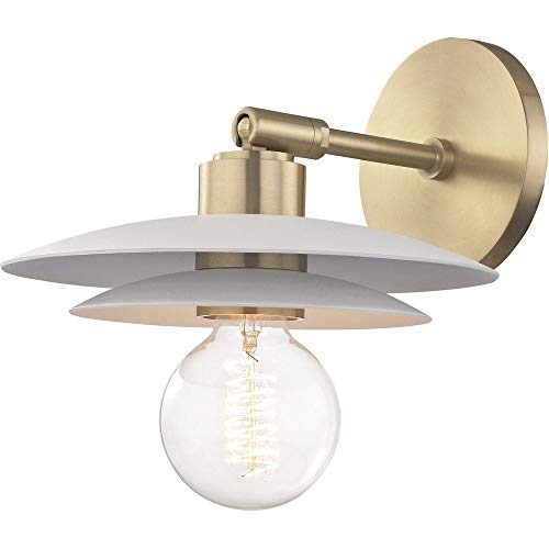 Mitzi H175101S-AGB/WH Milla One Light Wall Sconce, Aged Brass/Soft Off White Alternate Image.jpg