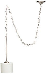 Progress P5065-09 Inspire Collection One-Light Brushed Nickel Off-white Shade Traditional Mini-Pendant Light Alternate Image.jpg