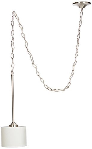 Progress P5065-09 Inspire Collection One-Light Brushed Nickel Off-white Shade Traditional Mini-Pendant Light Alternate Image.jpg