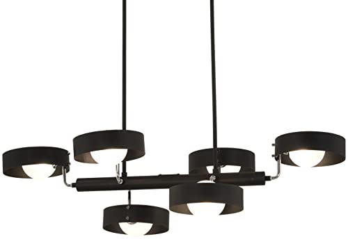 George Kovacs P1566-729 Lift Off Six Light Chandelier, Sand Coal And Polished Nickel Alternate Image.jpg