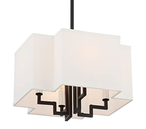 Minka-Lavery 2954-572 Upham Estates Four Light Pendant/Semi Flush Mount, Coal w/Polished Nickel Highlights Alternate Image.jpg