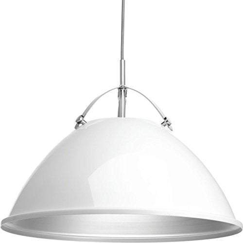 Progress P500053-030 Tre Collection One-Light White White Metal Shade Coastal Pendant Light Alternate Image.jpg