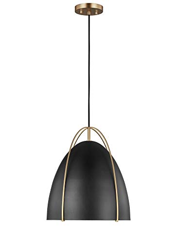 Visual Comfort Studio 6551701EN3-848 Norman One Light Pendant, Satin Brass Alternate Image.jpg