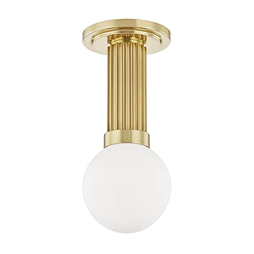 Hudson Valley 5106-AGB Reade One Light Semi Flush Mount, Aged Brass Alternate Image.jpg