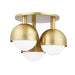 Hudson Valley 1203-AGB Foster Three Light Semi Flush Mount, Aged Brass Alternate Image.jpg