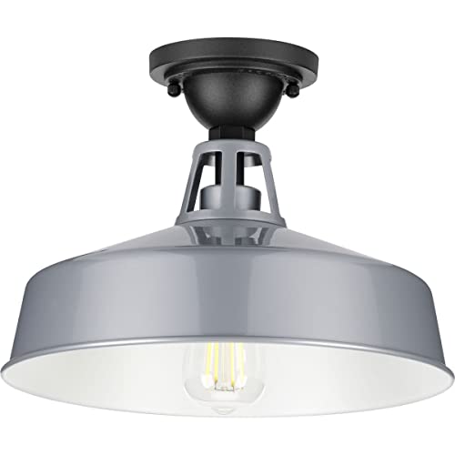 Progress P550070-082 Cedar Springs Collection Metallic Gray One-Light Semi-Flush Mount Alternate Image.jpg