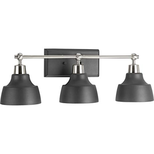 Progress P300041-009 Bramlett Collection Three-Light Brushed Nickel Graphite Metal Shade Coastal Bath Vanity Light Alternate Image.jpg