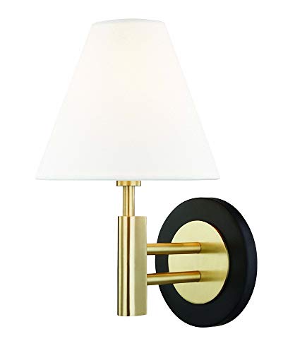 Mitzi H264101-AGB/BK Robbie One Light Wall Sconce, Aged Brass/Black Alternate Image.jpg