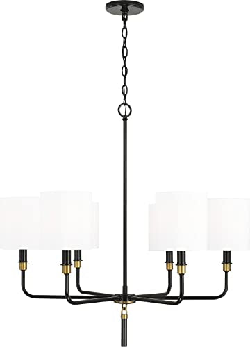 Capital Lighting 441961YA-702 Beckham Six Light Chandelier, Glossy Black and Aged Brass Alternate Image 4.jpg