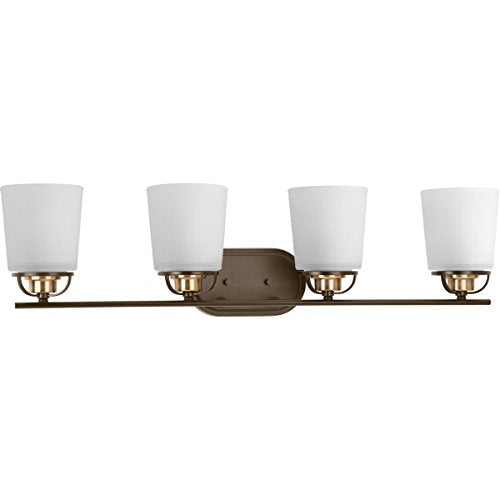 Progress P300007-009 West Village Collection Four-Light Brushed Nickel Etched Double Prismatic Glass Farmhouse Bath Vanity Light Alternate Image 2.jpg