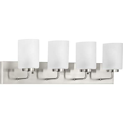 Progress P300330-009 Merry Collection Four-Light Brushed Nickel and Etched Glass Transitional Style Bath Vanity Wall Light Alternate Image.jpg