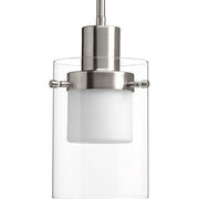Progress P500000-009-30 Moderna LED Collection Brushed Nickel Clear Glass Mid-Century Modern Pendant Light Alternate Image.jpg