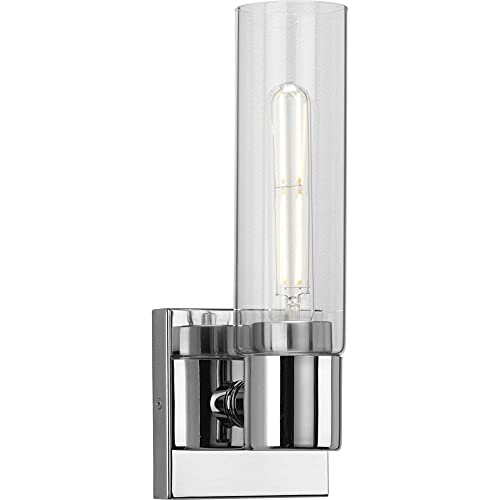 Progress P300299-015 Clarion Collection One-Light Polished Chrome and Clear Glass Modern Style Bath Vanity Wall Light Alternate Image.jpg