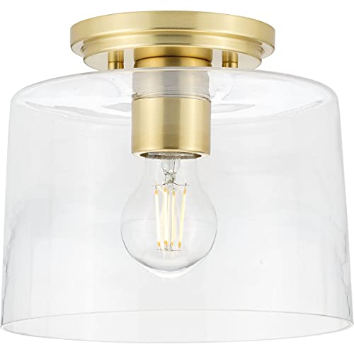 Progress P350213-012 Adley Collection  One-Light Satin Brass Clear Glass New Traditional Flush Mount Light Alternate Image.jpg