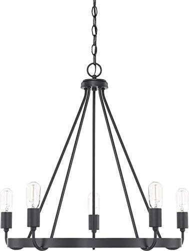 Capital Lighting 420061MB Tanner Five Light Chandelier, Matte Black Alternate Image.jpg