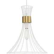 Progress P500365-028 Lorin Collection One-Light Mid-Century Modern Satin White Metal Pendant Light Alternate Image.jpg
