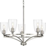 Progress P400296-009 Parkhurst Collection Five-Light New Traditional Brushed Nickel Clear Glass Chandelier Light Alternate Image.jpg