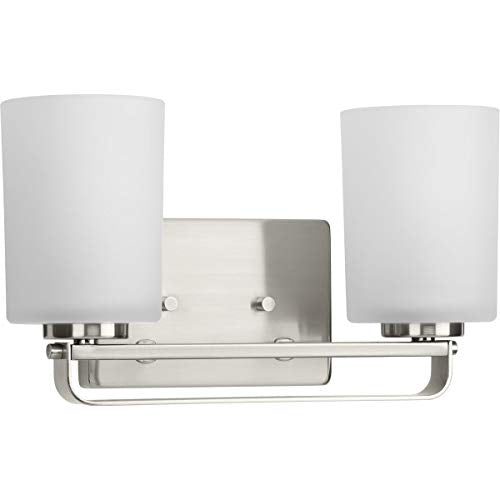 Progress P300342-009 League Collection Two-Light Brushed Nickel and Etched Glass Modern Farmhouse Bath Vanity Light Alternate Image.jpg