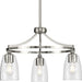 Progress P400295-009 Parkhurst Collection Three-Light New Traditional Brushed Nickel Clear Glass Chandelier Light Alternate Image.jpg